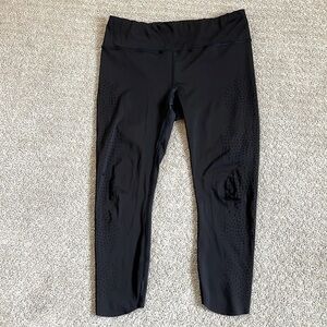 Athleta Black Perforated Athletic Capri Leggings